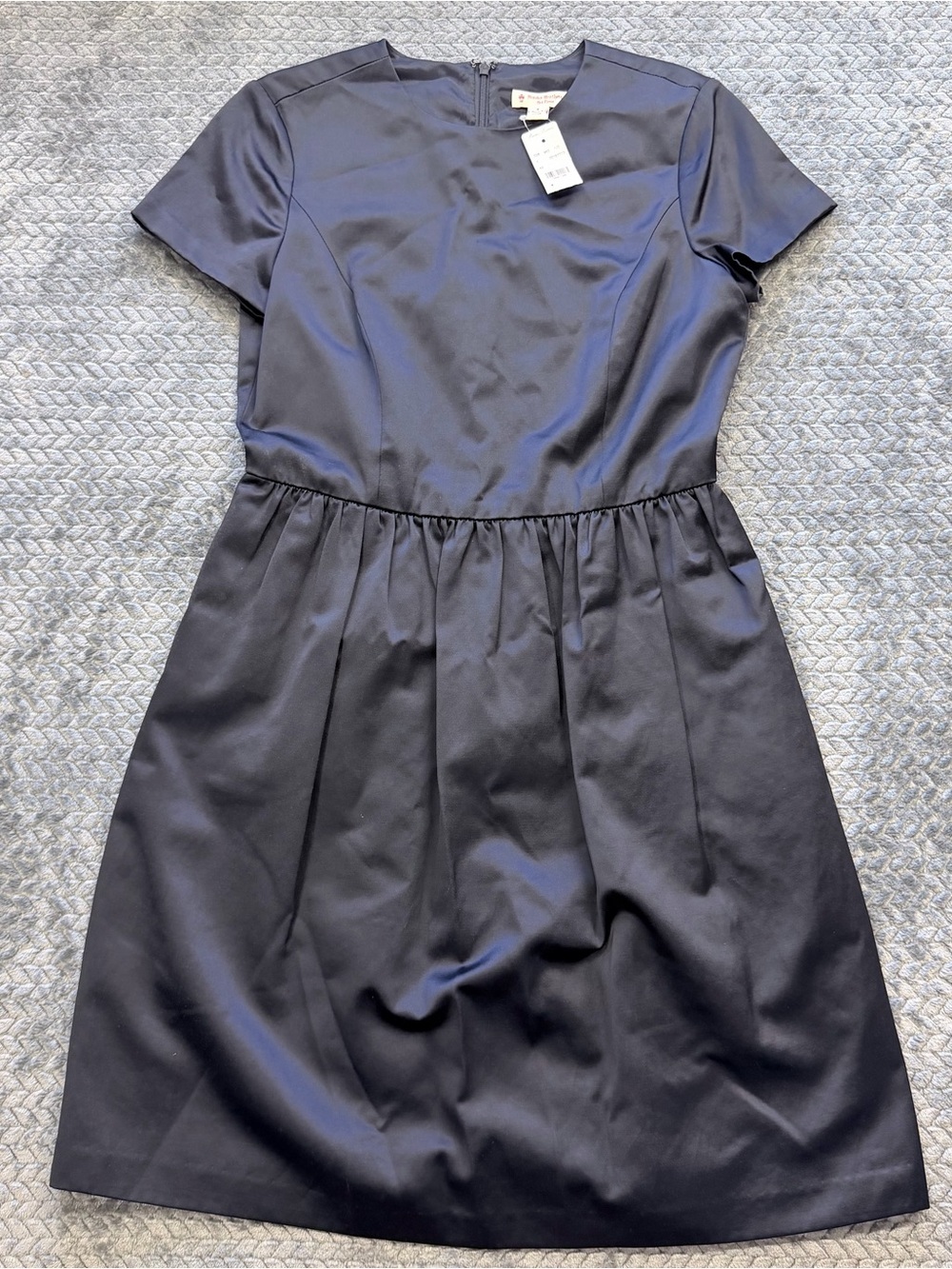 Brooks Brothers Red Fleece Navy Sateen Fit and Flare Dress Size 6